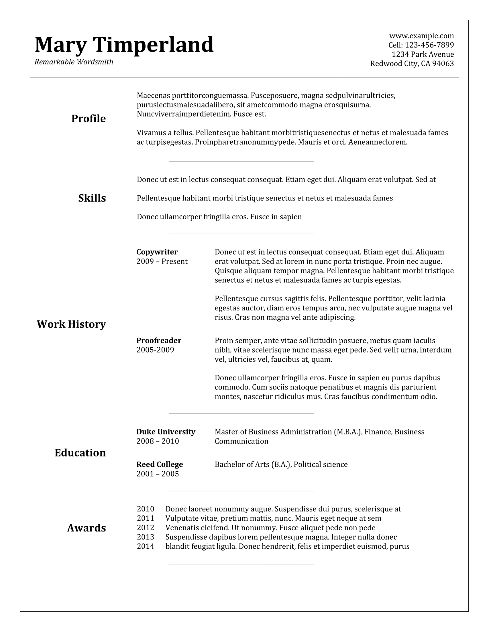 CV Template